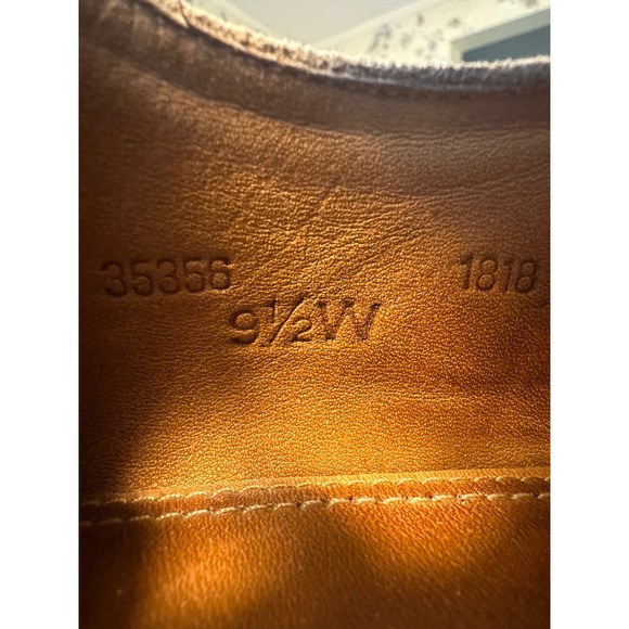 Lands End Suede Derby Shoes Mens 9‎ 1/2 Wide Tan Oxfords - Picture 7 of 9